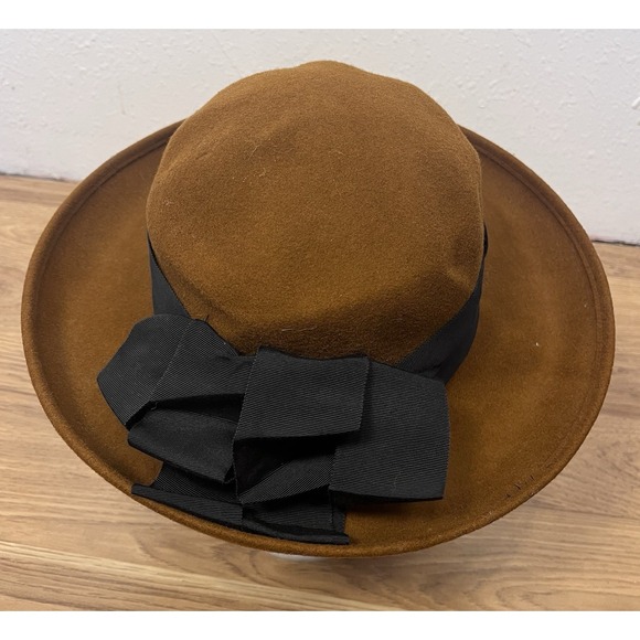 Vintage Eric Javits 1980s Hat, USA, Chocolate Brown Wool, Designer, Elegant look - Picture 8 of 10